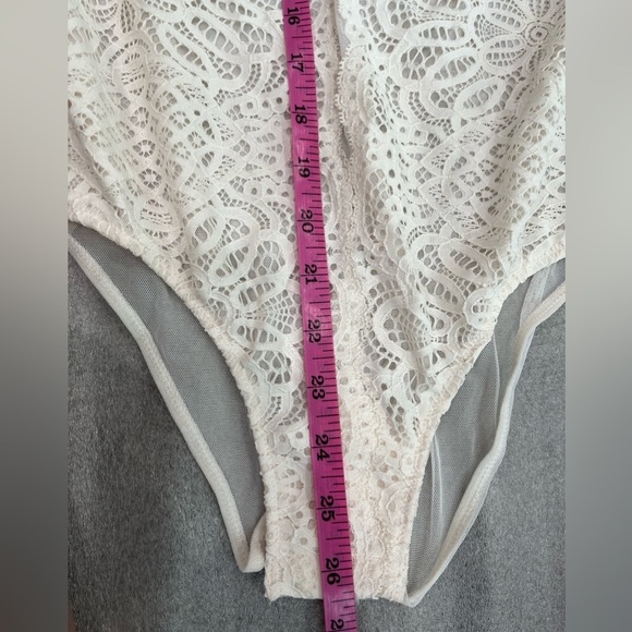 [M]Victoria Secret Teddy Lace Bodysuit in Soft Cream Sheer - Picture 6 of 7